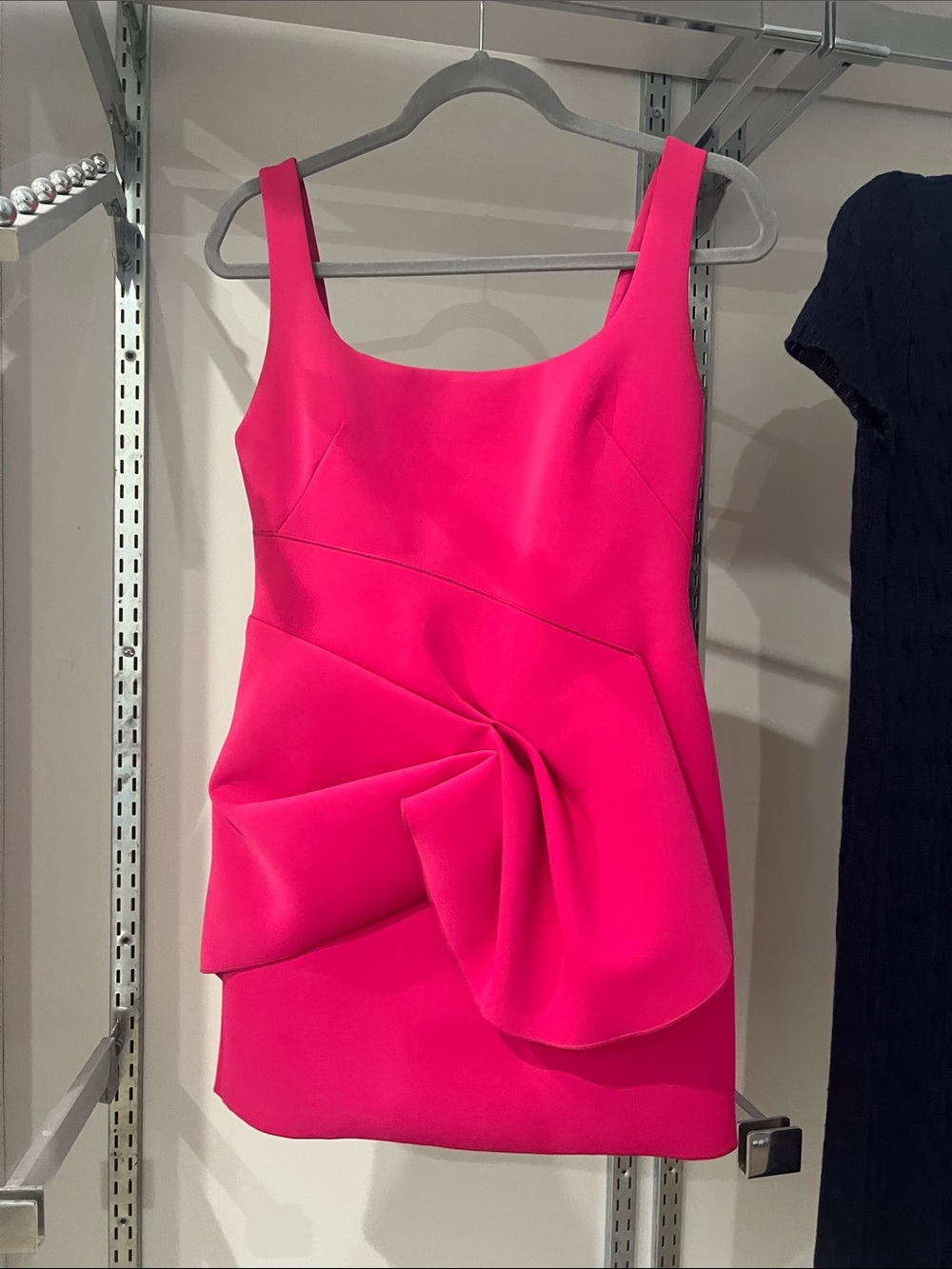 Acler Fuchsia Sleeveless Sheath Dress with Draped Front 6